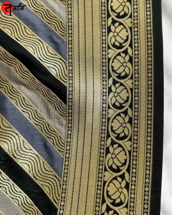 Golden Black Banarasi Silk Saree - Image 6