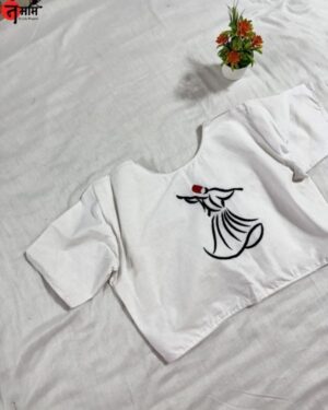 White with Black Doll - Embroidery Blouse