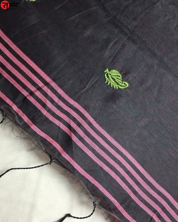 Purple Embroidery Cotton Silk Saree