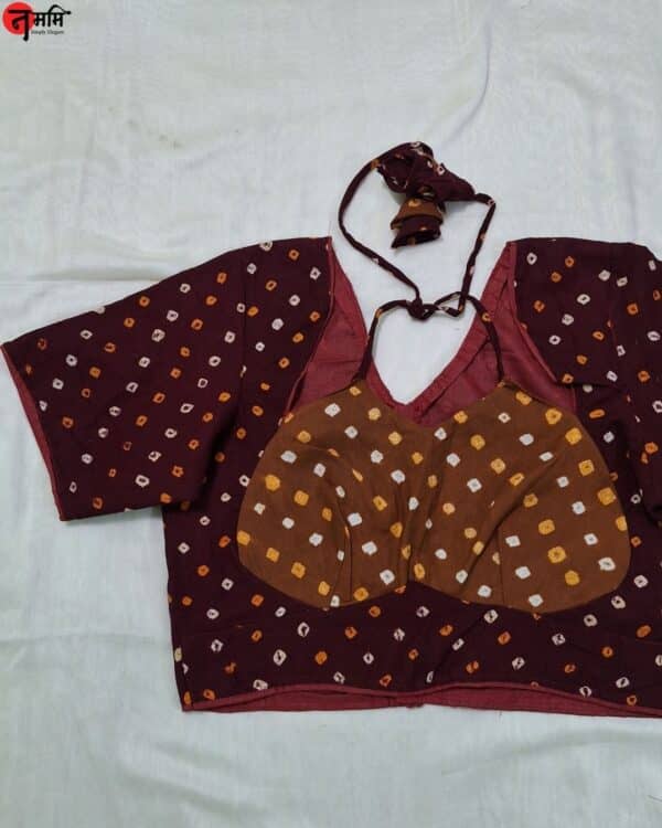 Masaba Cut Bandhani Cotton Blouse