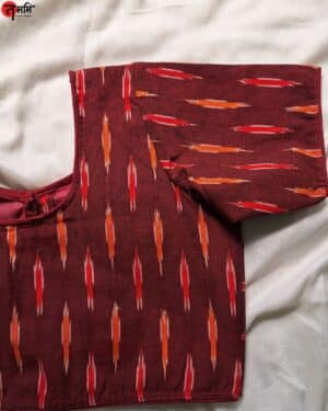Maroon Ikkat Cotton Blouse