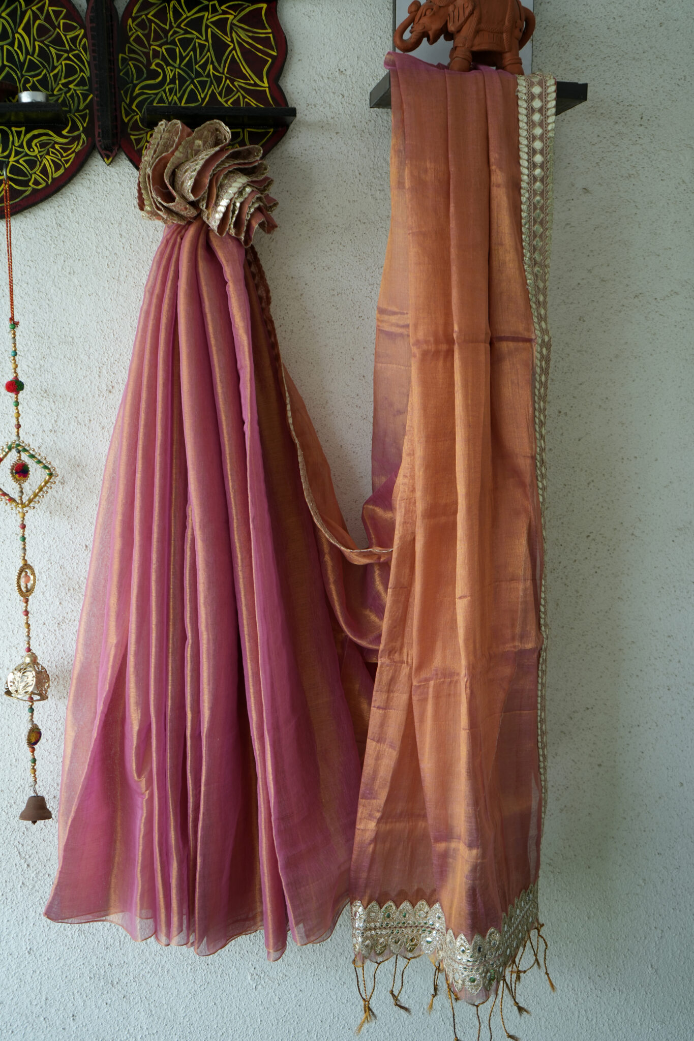 Designer khadi tissue saree