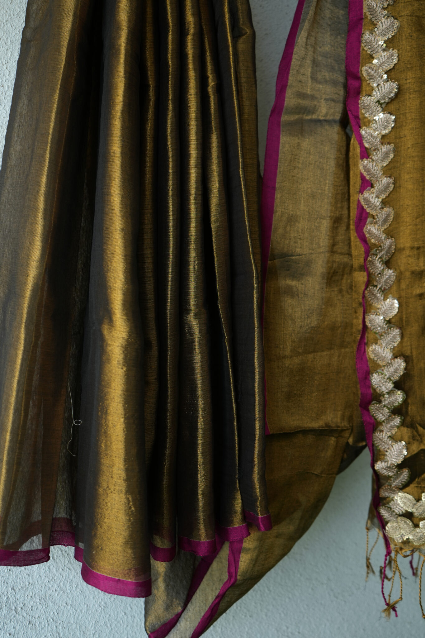 Designer khadi tissue saree - Image 2