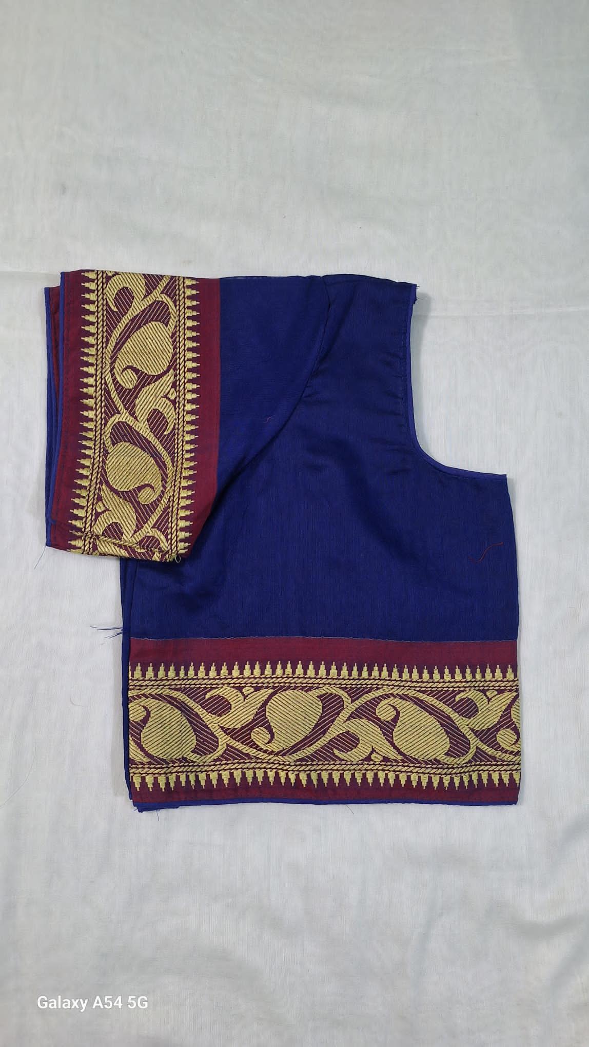 Cotton silk weaving border blouse - Image 6