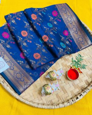 Banarsi weaving work cotton silk saree