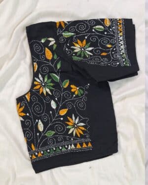 Black Hand Kantha Work Blouse