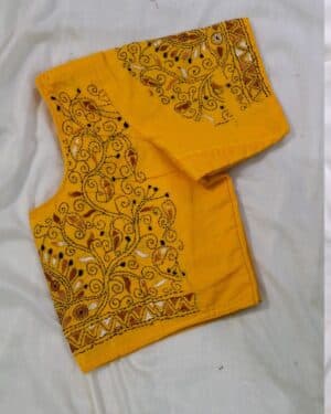 Yellow Hand Kantha Work Blouse