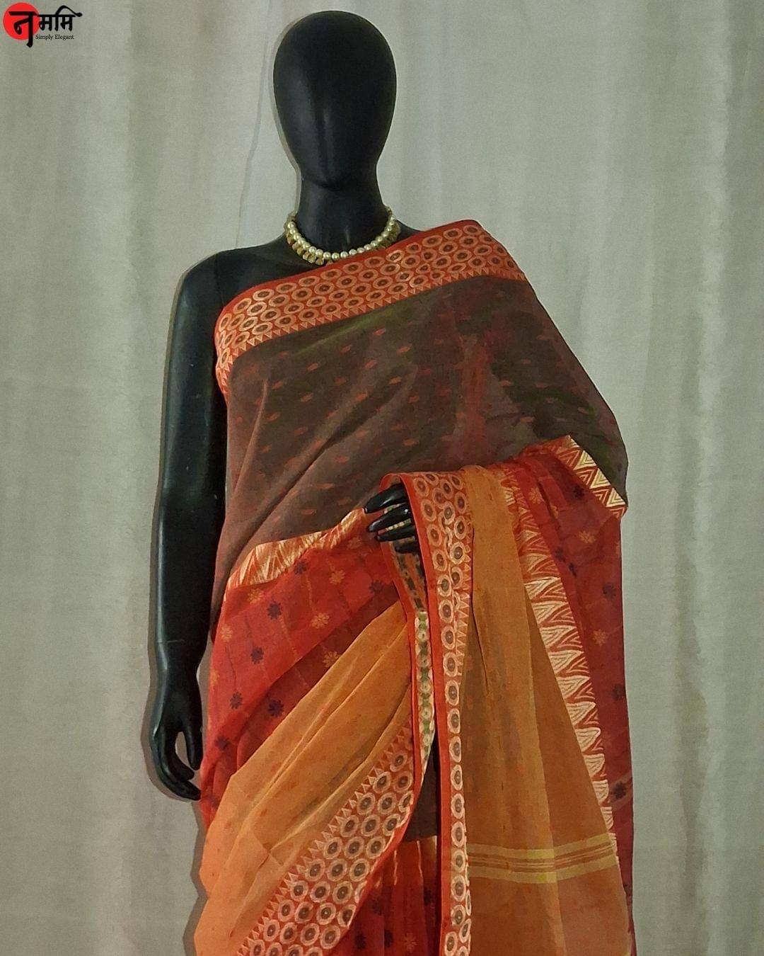 Red Handloom Cotton Saree